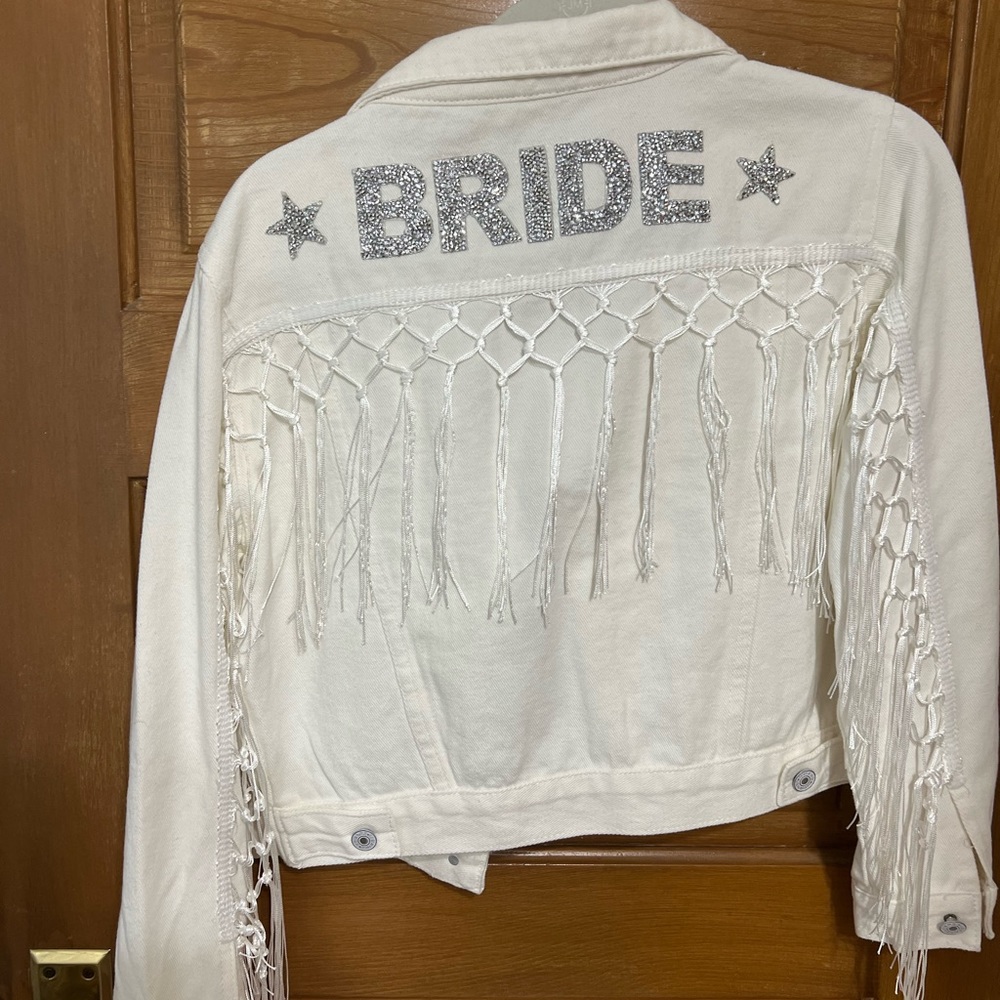 Boutique Handmade Bride Jean Jacket from Etsy